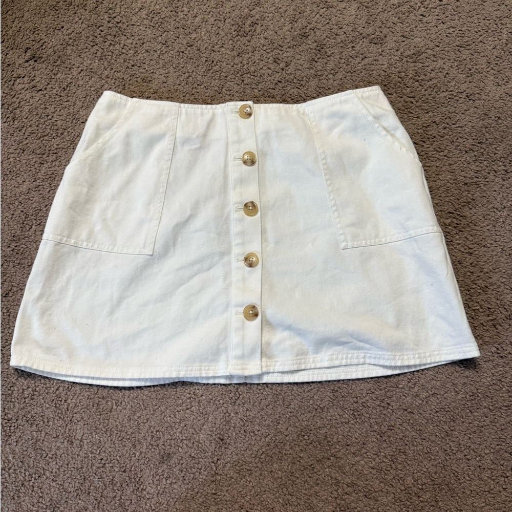 White denim Mini A-Line Resort Skirt
